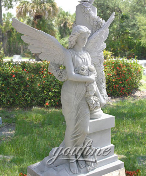 Best Detailed Carvings angel marble headstone for grave decorations