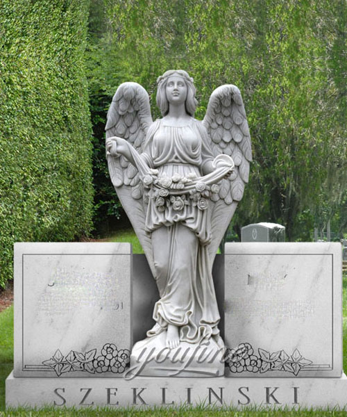 Carvings angel marble headstone memorial stones design