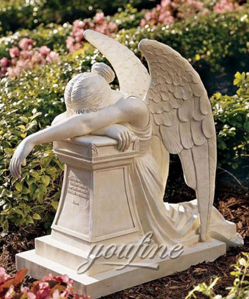 Carrera Marble Angel of Grief Statue Garden Decor for Sale MOK-304