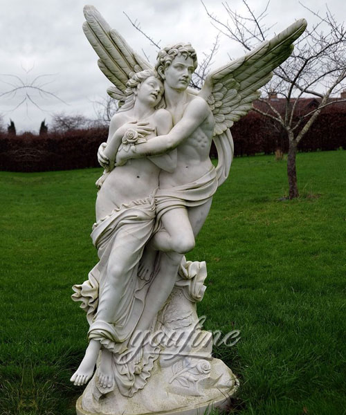 Decorative Marble cupid and psyche sculpture for Garden outdoor