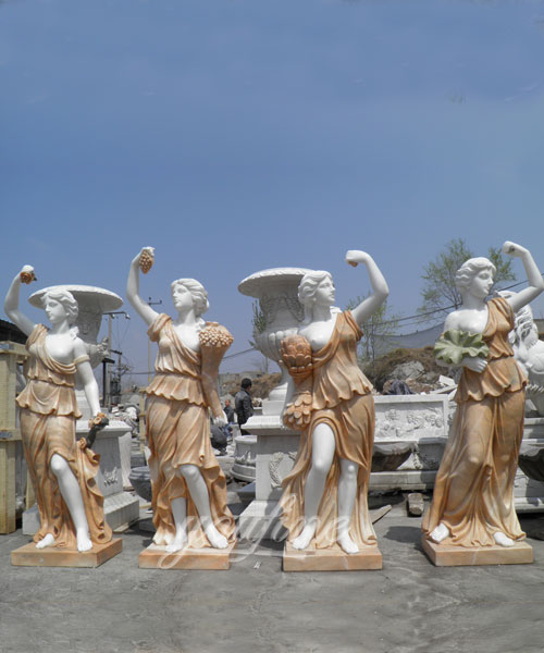 Marble Stone Carved Luxury Home Decoration Life Size Four Seasons Statues