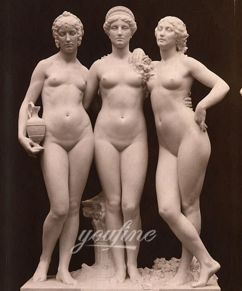 European stone famous marble figure the three Graces relief for indoor ornament on sell