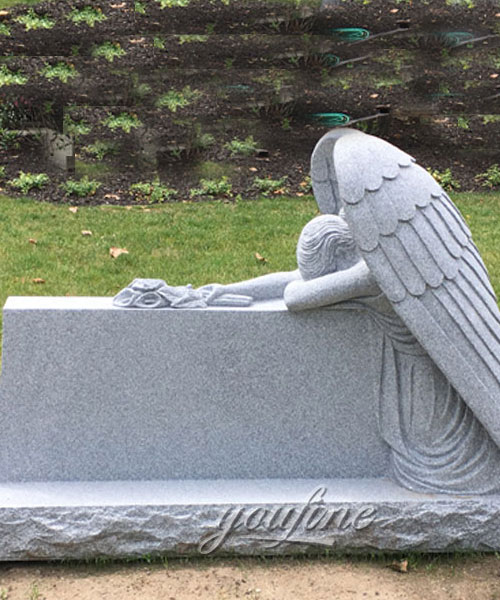Granite stone weeping angel tombstone design for sale