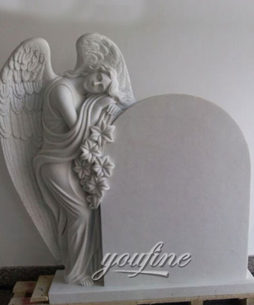 Grave decoration white marble angel of grace on sale