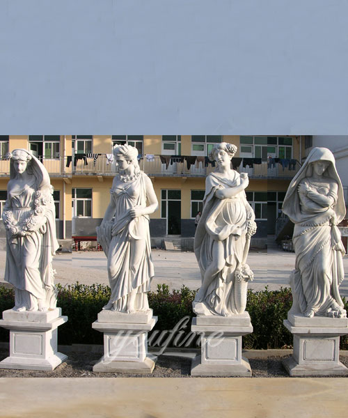 Hand carved classic four season white marble statues for sale