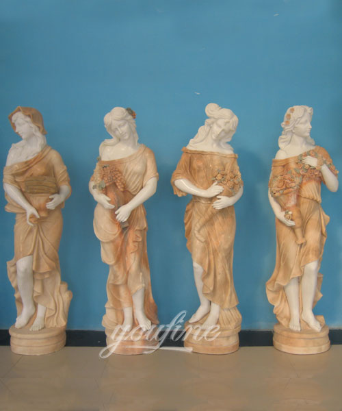 High quality garden decoration four seasons stone marble statues for sale