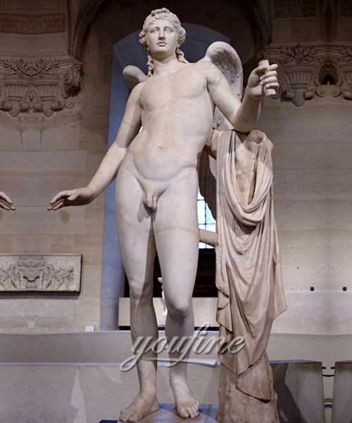 Life size Eros borghese marble angle statue for garden decor