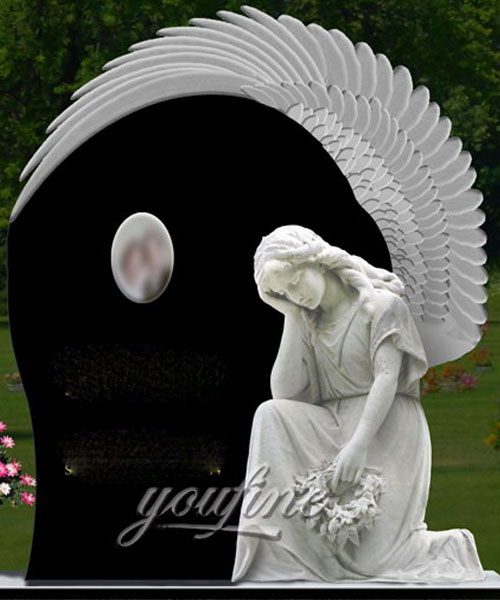 Natural Granite  Angel  cemetery monuments new design for sale