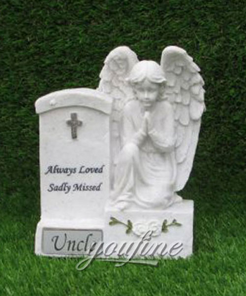 White stone preying angel grave new design for sale