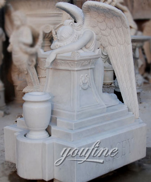 How to buy weeping angel affordable headstone with grave vase design