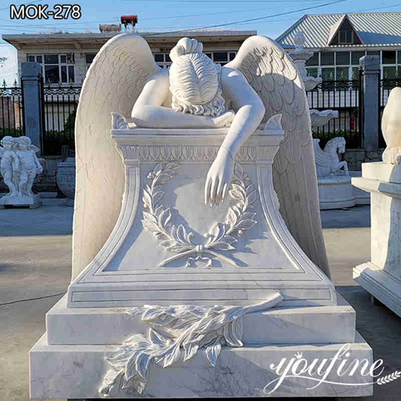100% Natural Marble Angel of Grief Statue for Sale MOK-278