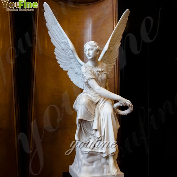 Famous Marble Sitting Angel with Wings Statues for Garden Supplier MOKK-243 Famous Marble Sitting Angel with Wings Statues for Garden Supplier MOKK-243