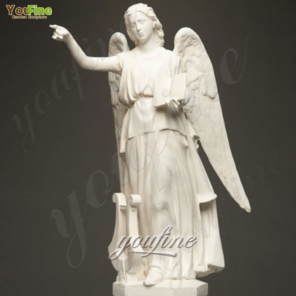 Outdoor Marble Angel with Book Statues Decor Life Size Stone Large for sale MOKK-237