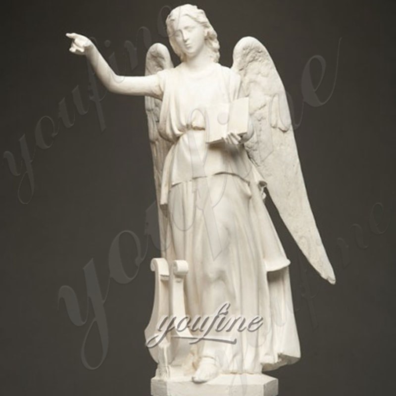 Outdoor decor life size stone large Praying angel marble statues for sale