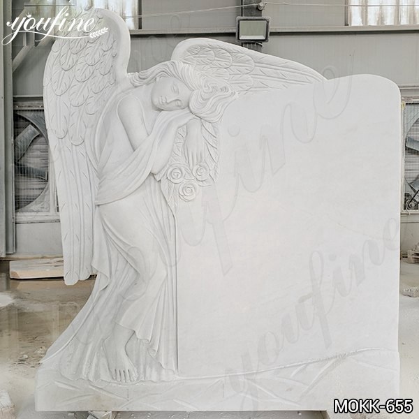 Marble Angel Memorial Headstones China Supplier MOKK-655