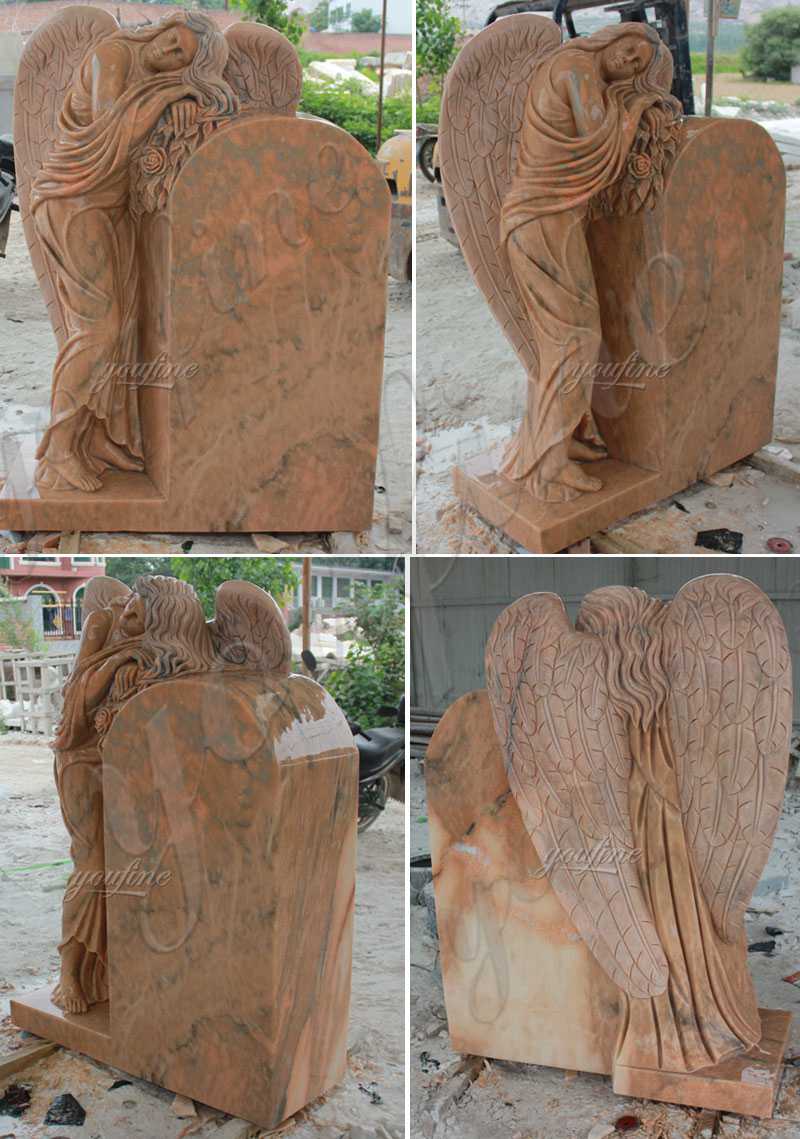 Polished Granite Stone Angel Headstone Monument Design for Sale MOKK-63