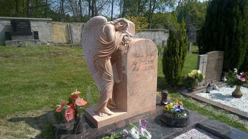 Polished Granite Stone Angel Headstone Monument Design for