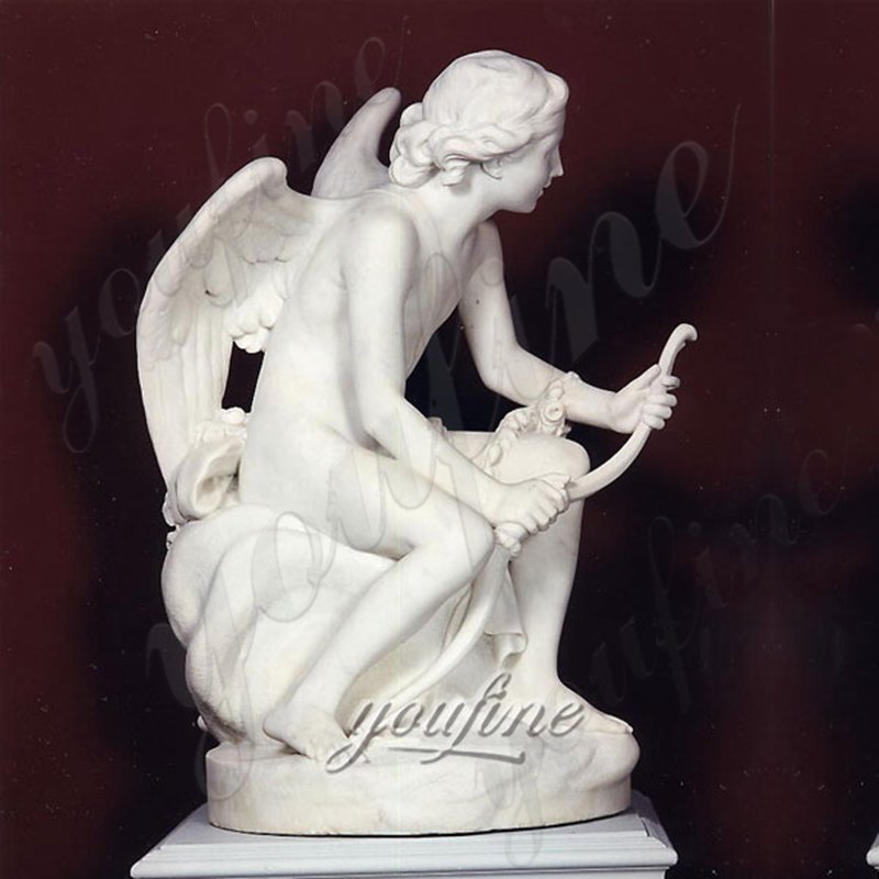 Large famous sculpture garden angel cupid with bow life size marble statues for sale - 副本