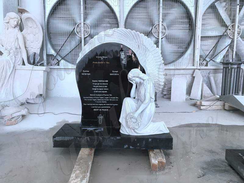 Granite Weeping Angel Tombstone for graves Supplier MOKK-561