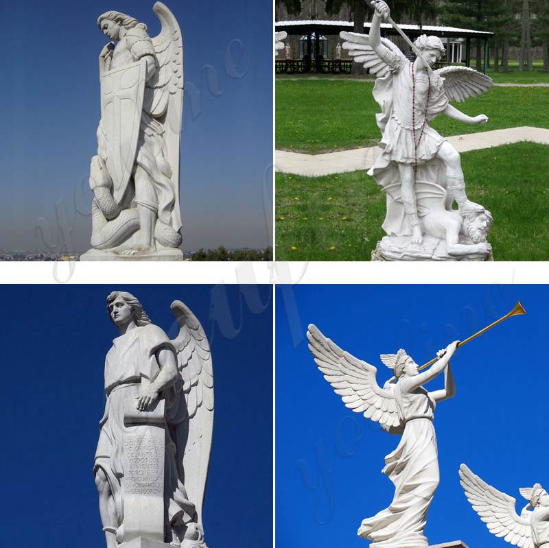 Large Avenger Angel Marble Statue for Square Ornaments
