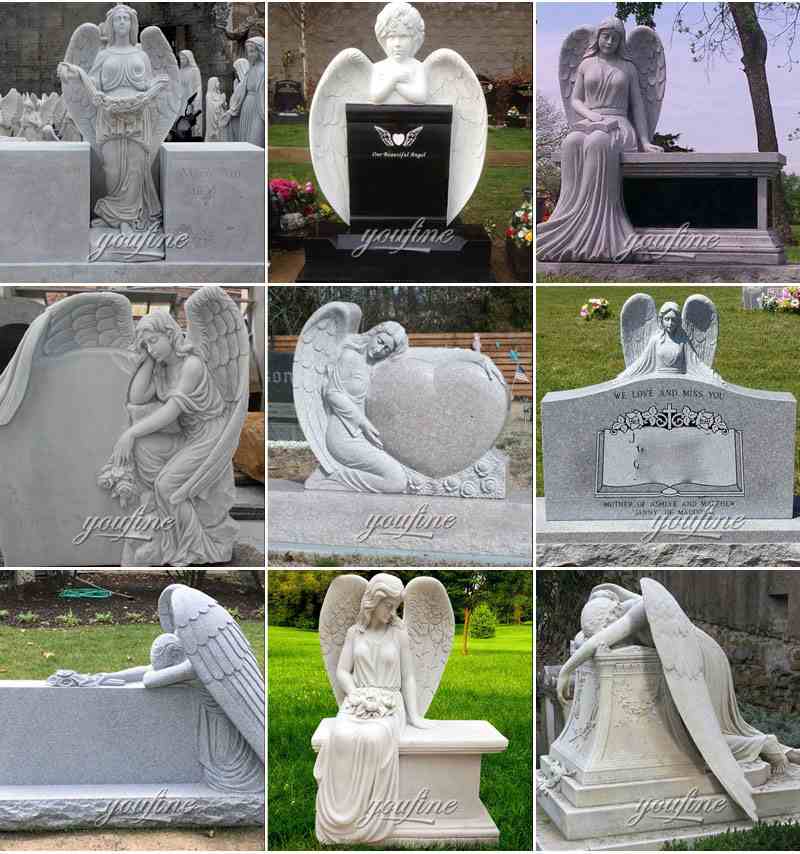 Marble Angel Memorial Headstones Supplier MOKK-655