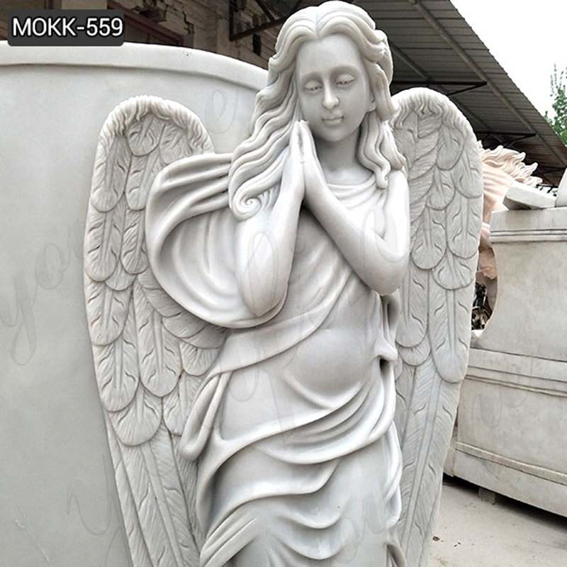 Marble Angel Tombstone with Flower China