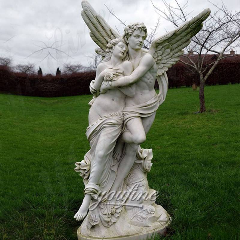 Cupid and Psyche Life Size Marble Angel Statue for Sale