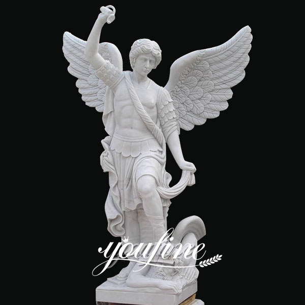 Famous Angel Marble St. Michael Angel Statue Square Decoration MOKK-280