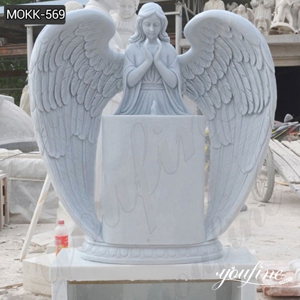 Natural Marble Angel Headstone Monument for sale MOKK-569