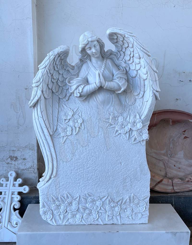 marble angel headstone-01-YouFine Sculpture