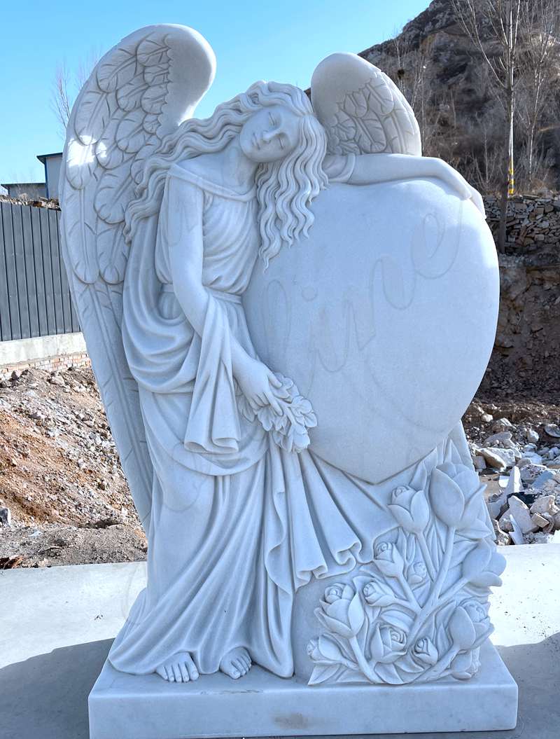 marble angel headstone-YouFine Sculpture