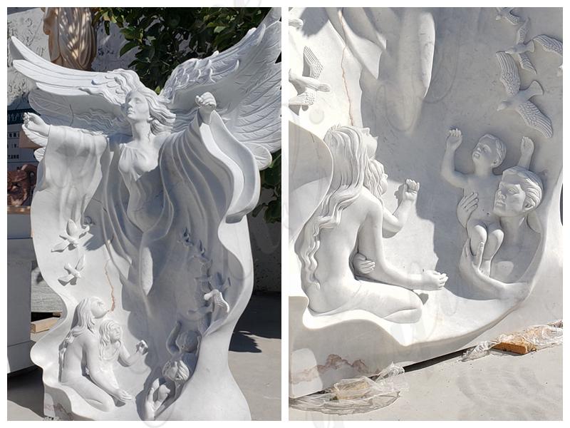 Life Size Angel Marble Garden Statue Park Decoration for Sale MOKK-777