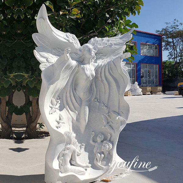 Life Size Angel Marble Garden Statue Park Decoration for Sale MOKK-777