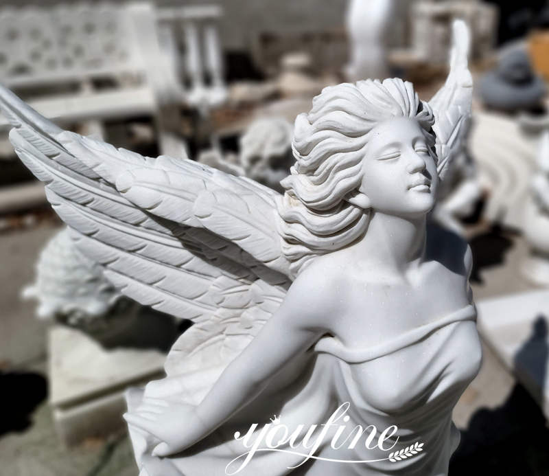 Marble wing angel sculpture-YouFine Sculpture