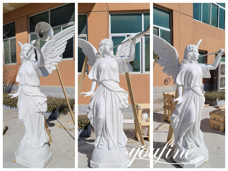 Marble wing angel sculpture-YouFine Sculpture