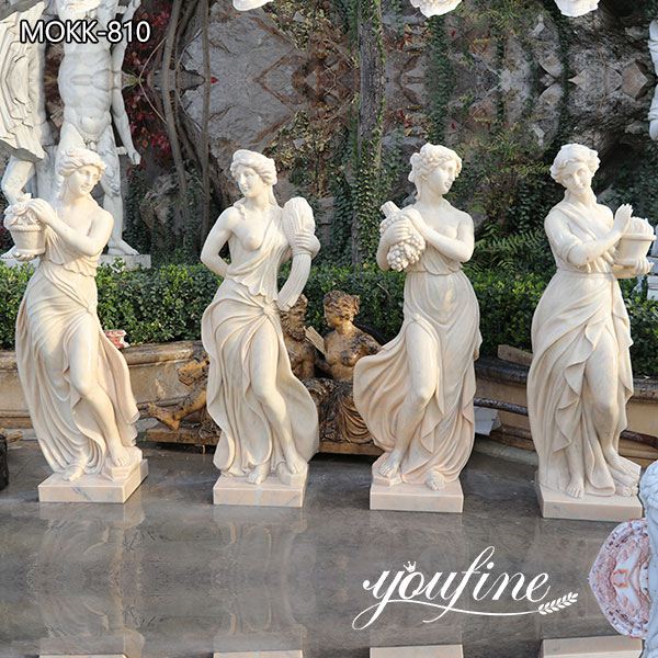 Garden Marble Statues Beige Four Seasons Goddess Sale MOKK-810