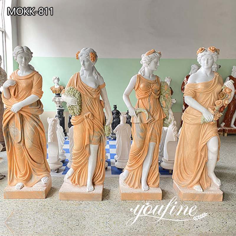 Life Size Cream Color Four Seasons Marble Statue for Garden for Sale