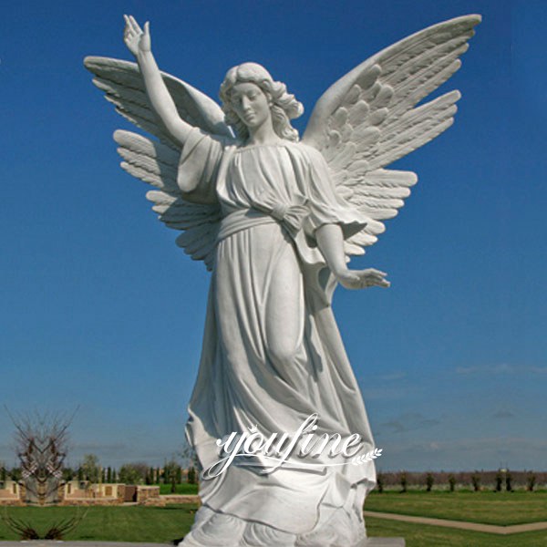Life Size Marble Angel Statue for Plaza Decoration MOKK-321