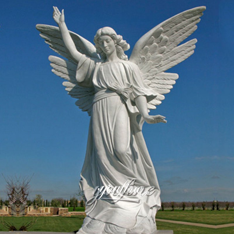 Marble angel sculpture famous cherokee memorial park for decor