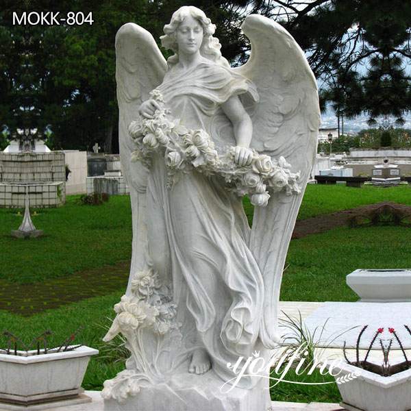 Marble bouquet Angel Statue Life Size for Sale MOKK-804