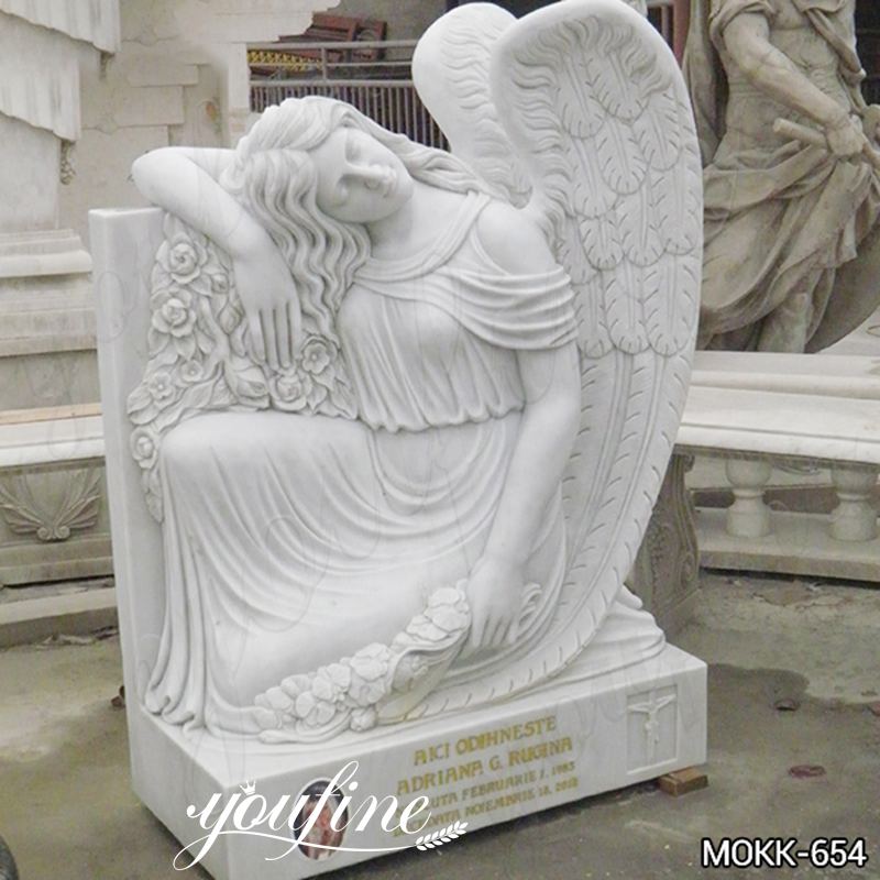 White Marble Angel Tombstone China Supplier