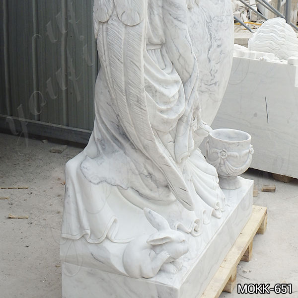 Carrara White Marble Angel Headstone for sale MOKK-651 (1)