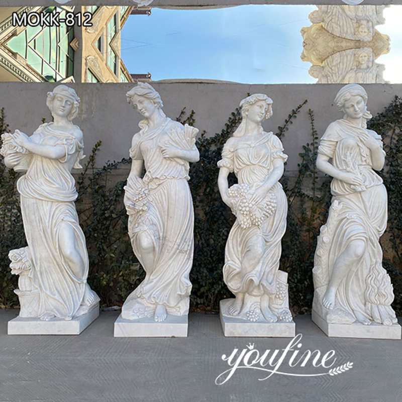 Outdoor Marble Four Seasons Statues Garden Square Decor for Sale MOKK-812 Outdoor Marble Four Seasons Statues Garden Square Decor for Sale MOKK-812