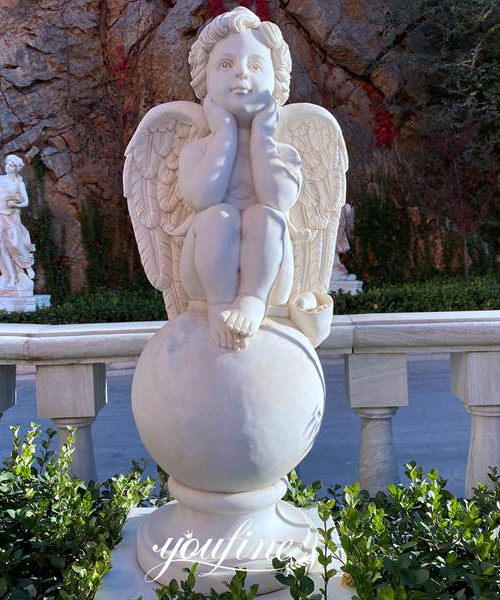 Marble Wings Baby Angel Sculpture Garden Decor Factory Supplier MOKK-967
