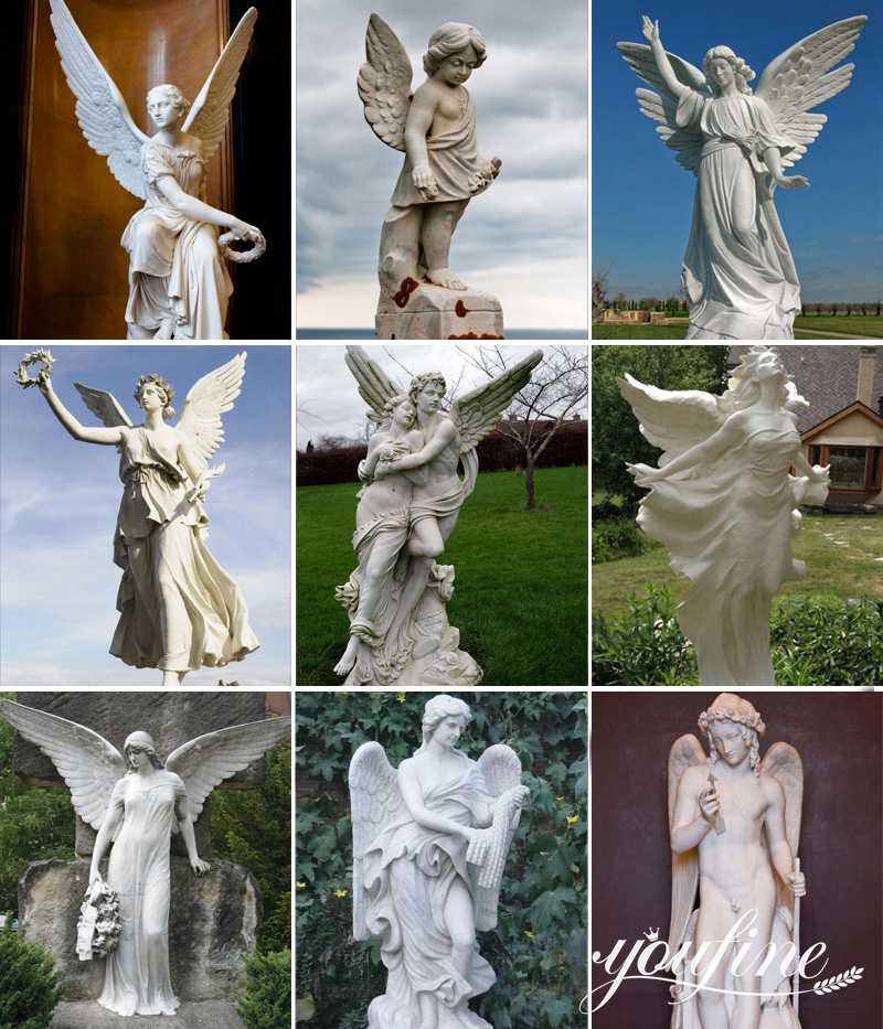 Marble Angel Sculpture Details: