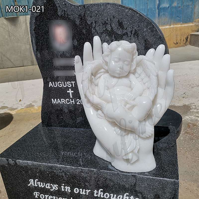 Marble Cherub Tombstone Guardian Angel Monument  for Sale MOK1-021