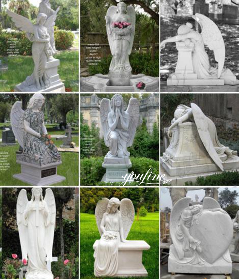 High Quality Natural Marble Angel Headstone Supplier MOKK-568