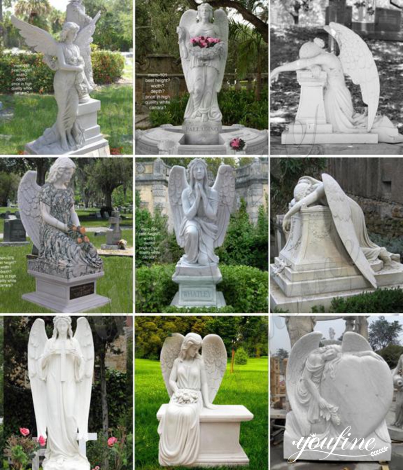 Customized Marble Baby Angel Headstone Statue Design MOKK-565