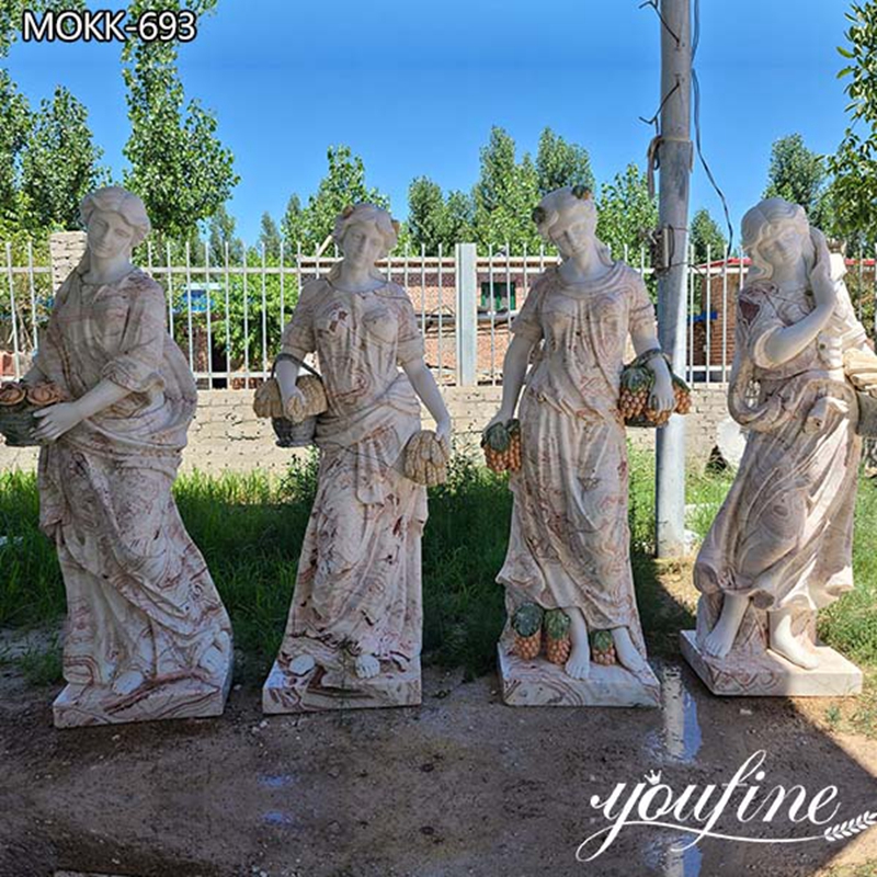 Colorful Marble Garden Statue Four Seasons Decor for Sale MOKK-693