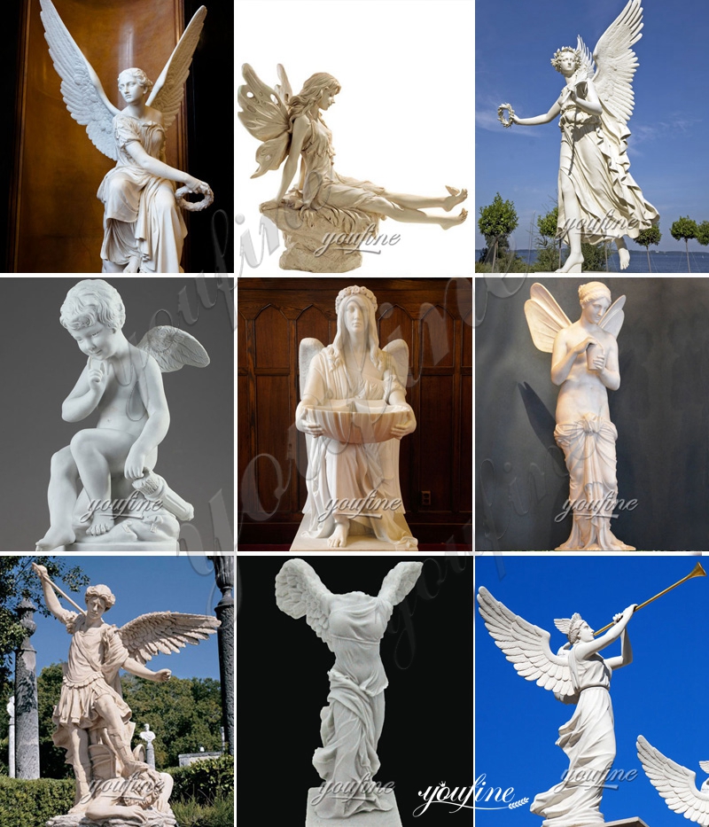High Quality Outdoor Marble Praying Angel Statues for Sale MOK1-062